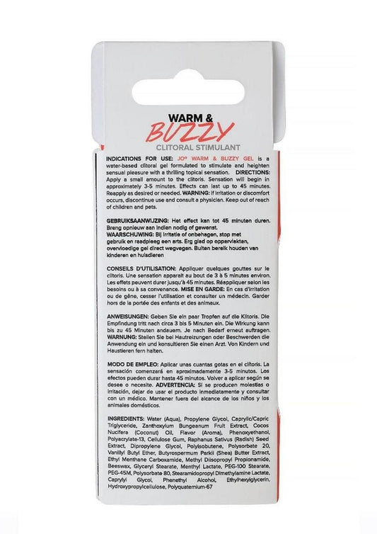 JO Warm and Buzzy Water Based Warming Clitoral Stimulant Cream - .34oz